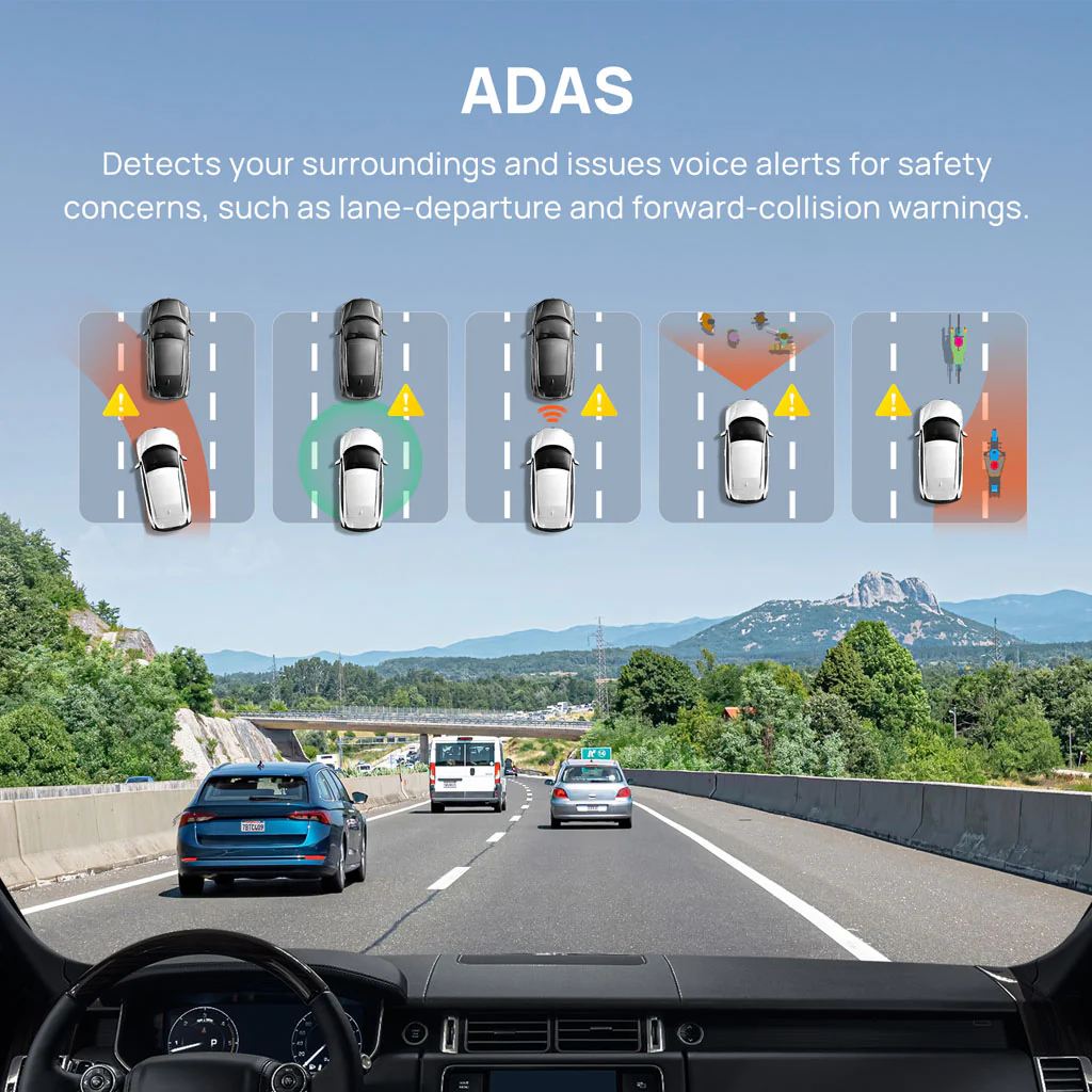 70mai Dash Cam A800S 4K UHD with 3-Inch IPS Screen & Dual-Channel Supported - Image 7