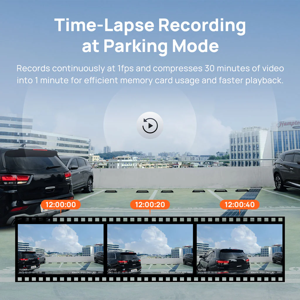 70mai Dash Cam A800S 4K UHD with 3-Inch IPS Screen & Dual-Channel Supported - Image 9
