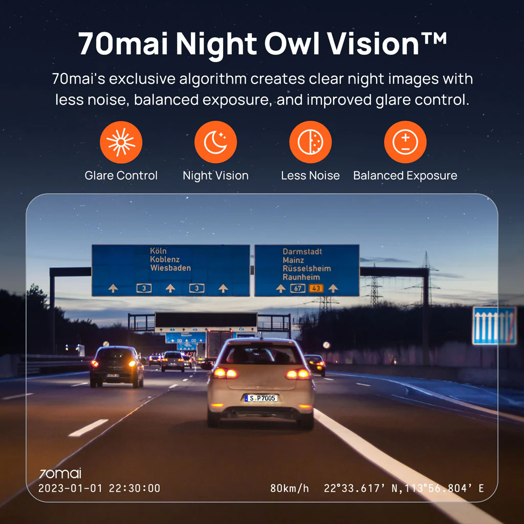 70mai Dash Cam 3 1080P HDR with Sony STARVIS 2 & Voice Control - Image 3
