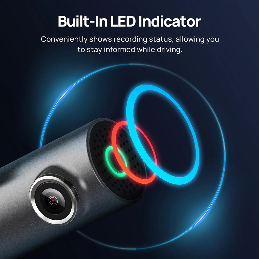 70mai Dash Cam M300 2K HD with Built-in LED Indicator - Image 4