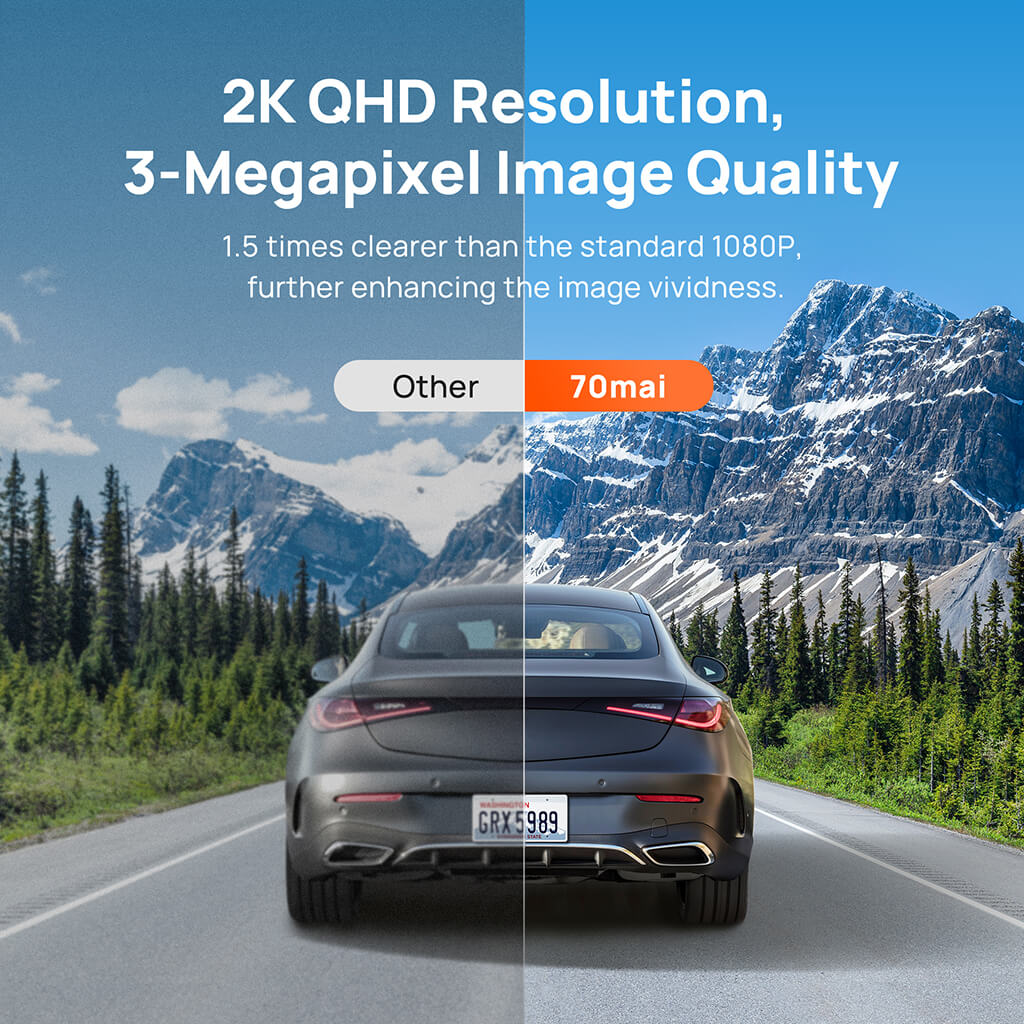 70mai Dash Cam M310 2K QHD with Built-In LED Indicator & Upgraded USB C - Image 3