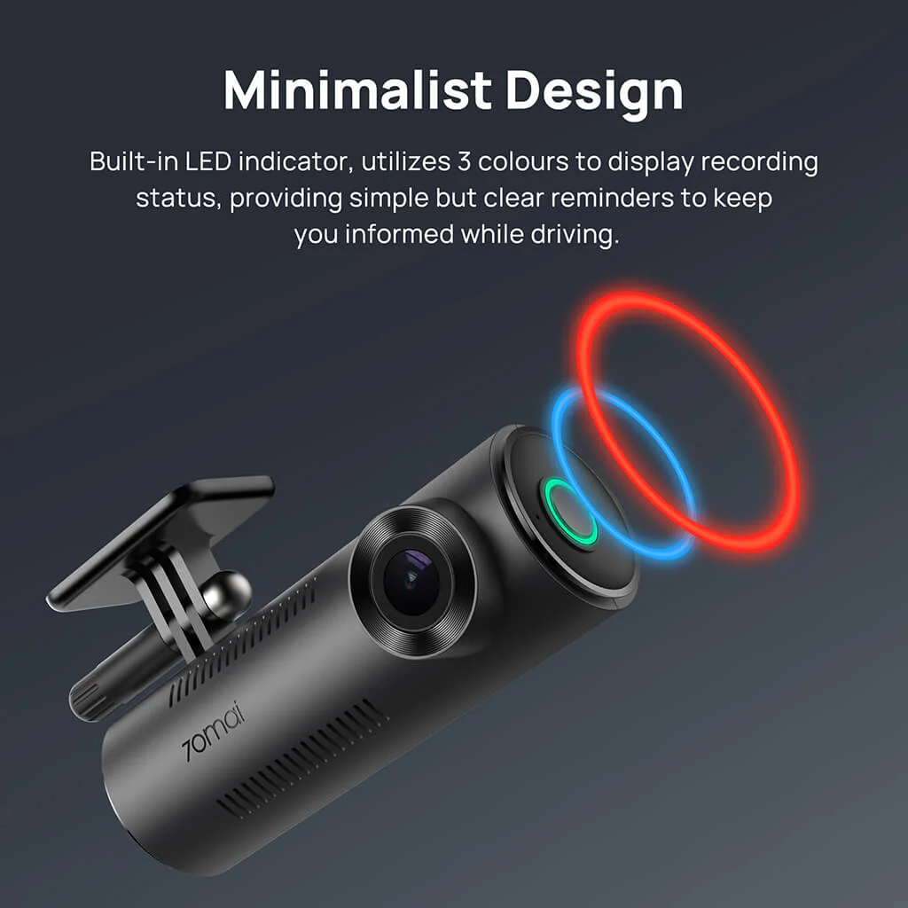 70mai Dash Cam M310 2K QHD with Built-In LED Indicator & Upgraded USB C - Image 6