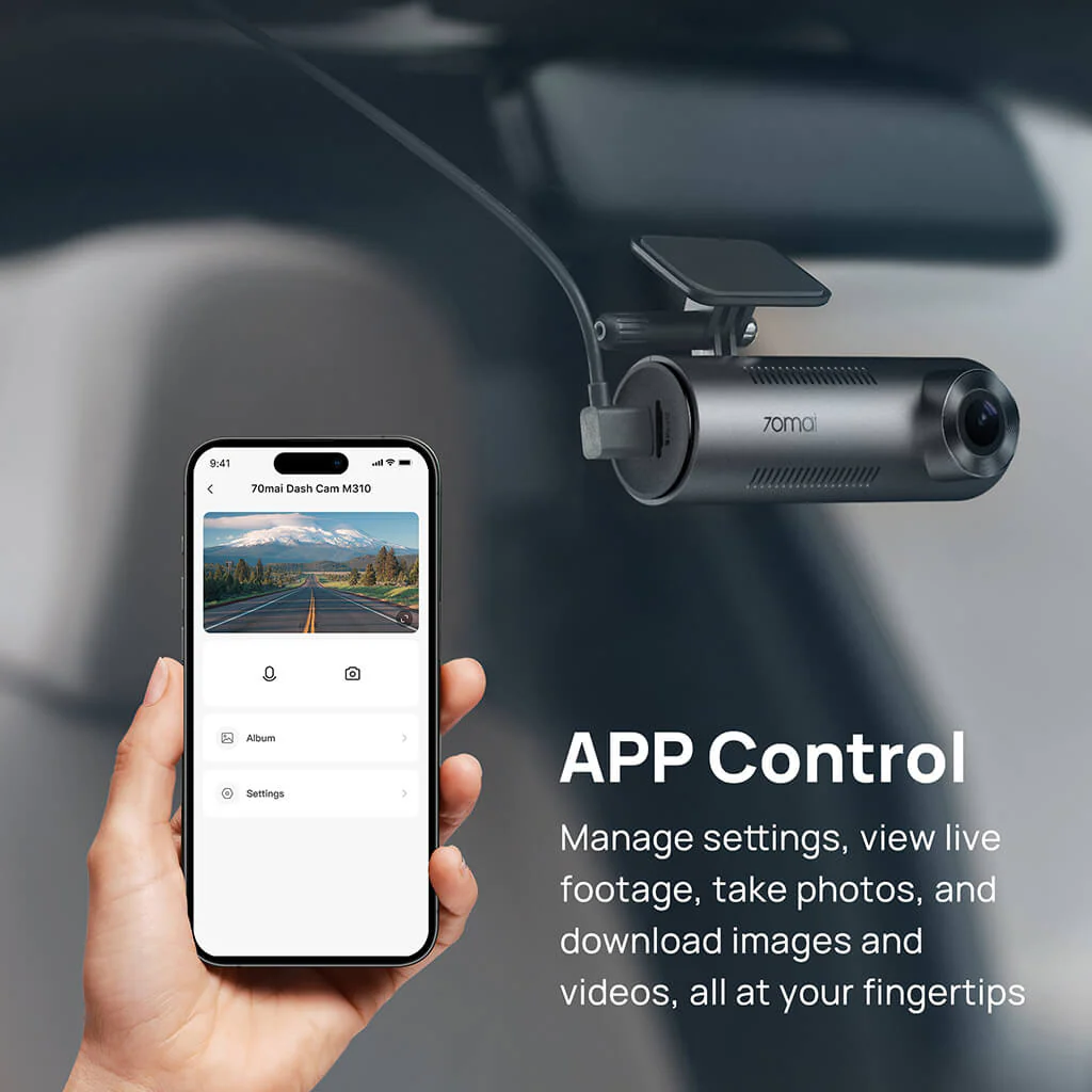 70mai Dash Cam M310 2K QHD with Built-In LED Indicator & Upgraded USB C - Image 7
