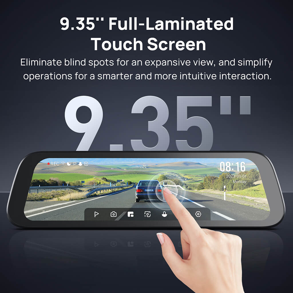 70mai Rearview Dash Cam S500 3K HDR with A 9-Inch Touch Screen & Super Capacitor - Image 3